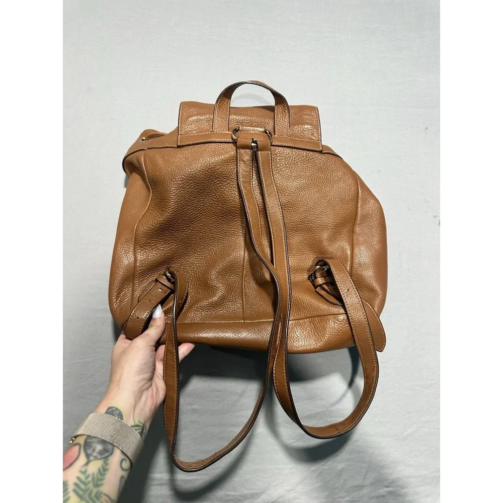 VTG Coach Pebble Leather Billie Saddle Brown Backpack - Picture 9 of 12